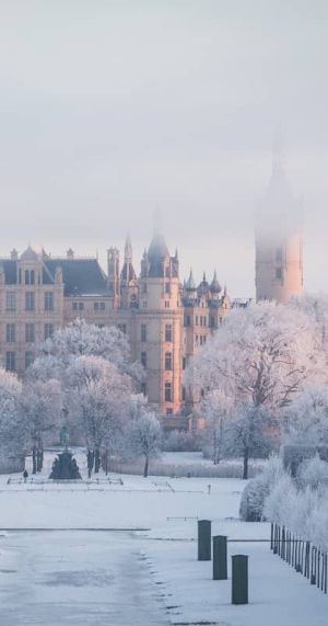 Schweriner Schloss im Winter