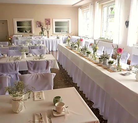 JBS Am Kutzow-See - Hochzeitstafel festlich gedeckt